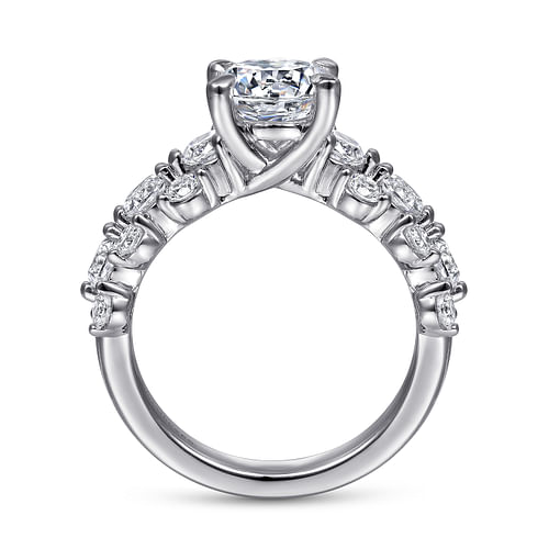 14K White Gold Round Diamond Engagement Ring