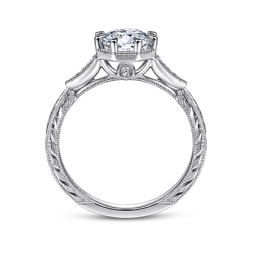 14K White Gold Round Diamond Engagement Ring