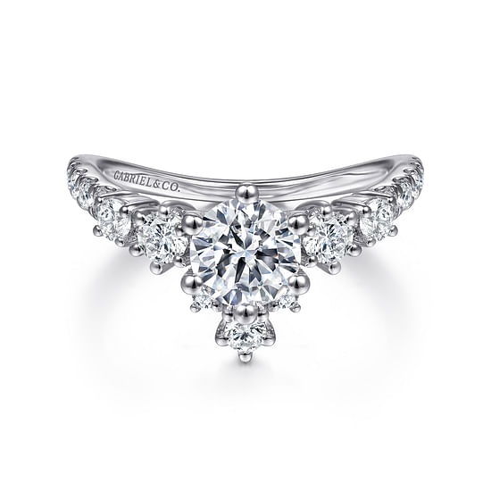 Gabriel - 14K White Gold Round Diamond Engagement Ring