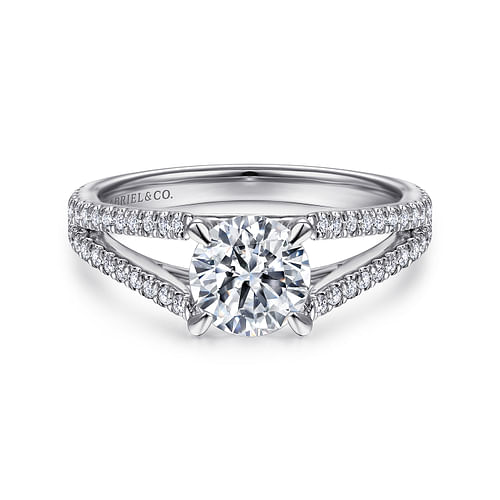 14K White Gold Round Diamond Engagement Ring