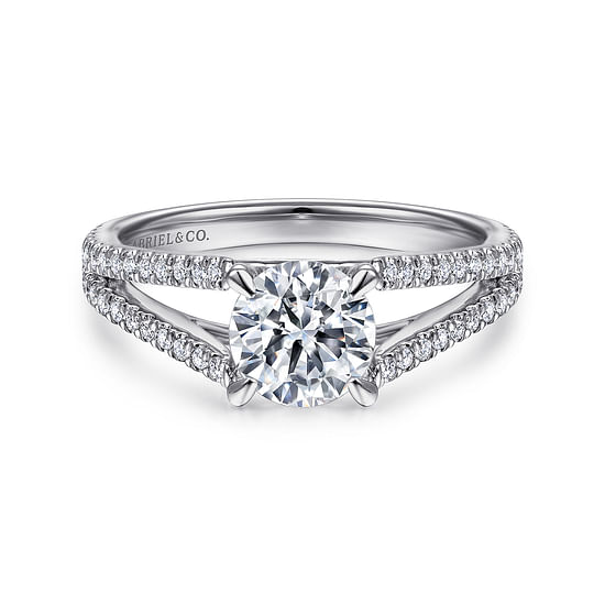 Gabriel - 14K White Gold Round Diamond Engagement Ring