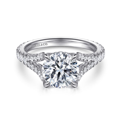 14K White Gold Round Diamond Engagement Ring