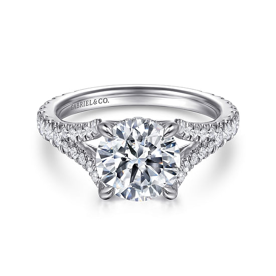 Gabriel - 14K White Gold Round Diamond Engagement Ring