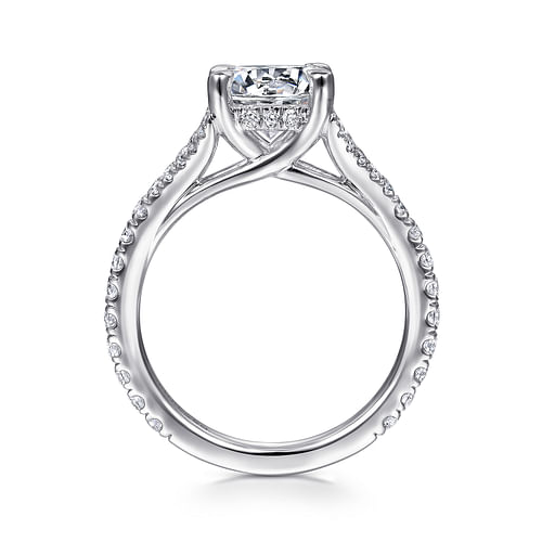 14K White Gold Round Diamond Engagement Ring