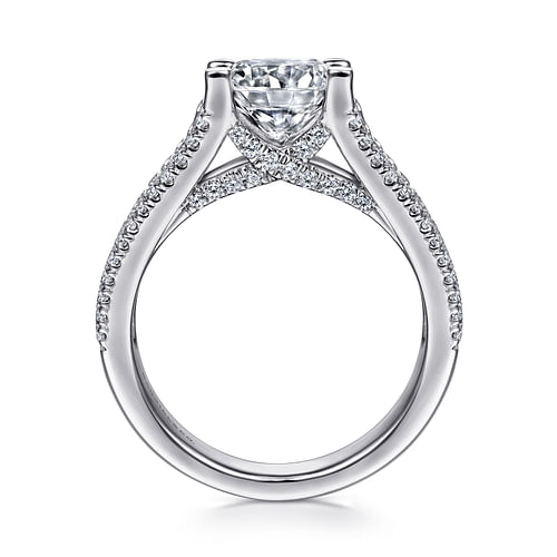 14K White Gold Round Diamond Engagement Ring