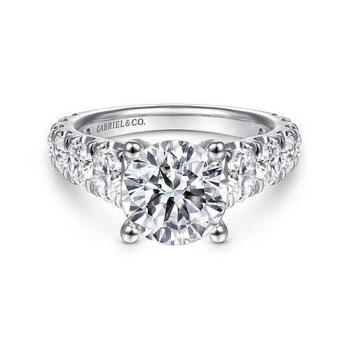 14K White Gold Round Diamond Engagement Ring