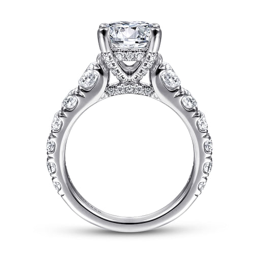 14K White Gold Round Diamond Engagement Ring