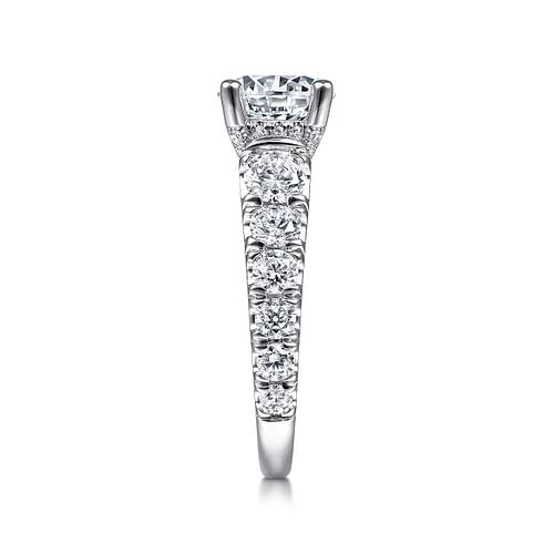 14K White Gold Round Diamond Engagement Ring