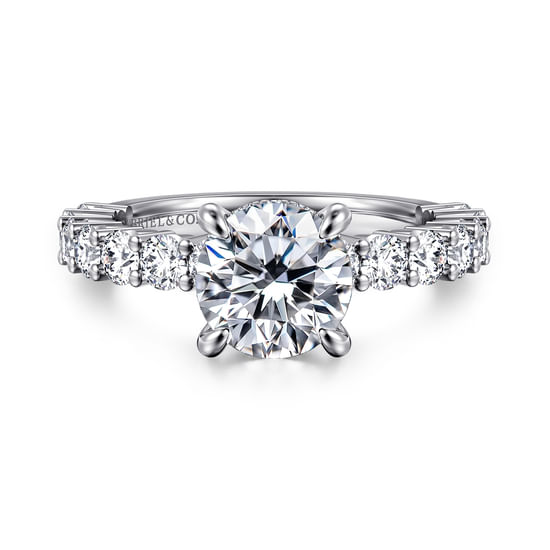 Gabriel - 14K White Gold Round Diamond Engagement Ring