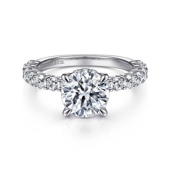 Gabriel - 14K White Gold Round Diamond Engagement Ring