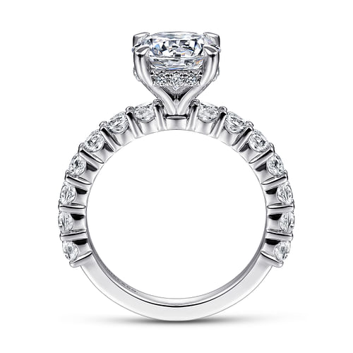 14K White Gold Round Diamond Engagement Ring