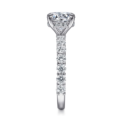 14K White Gold Round Diamond Engagement Ring