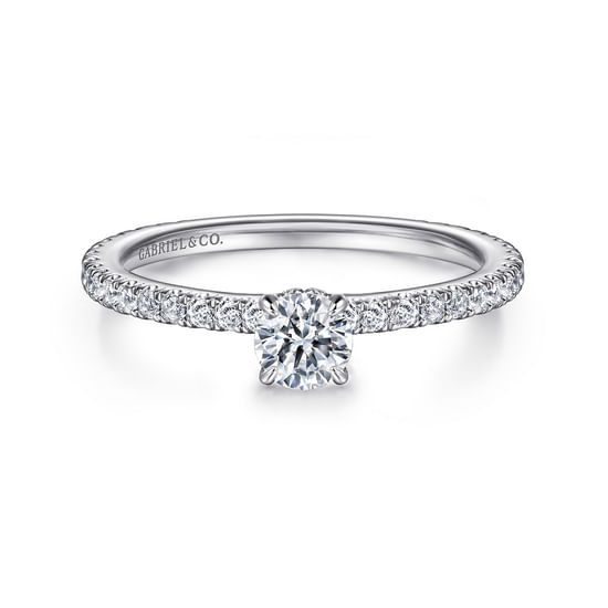 Gabriel - 14K White Gold Round Diamond Engagement Ring