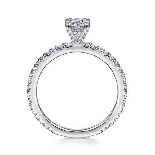 14K White Gold Round Diamond Engagement Ring