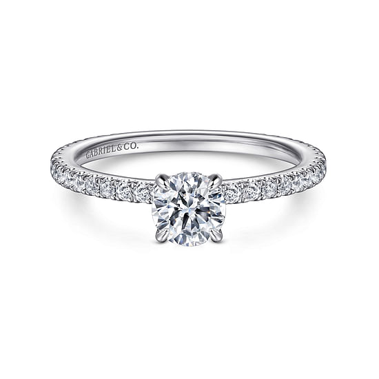 Gabriel - 14K White Gold Round Diamond Engagement Ring