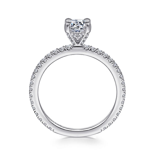 14K White Gold Round Diamond Engagement Ring