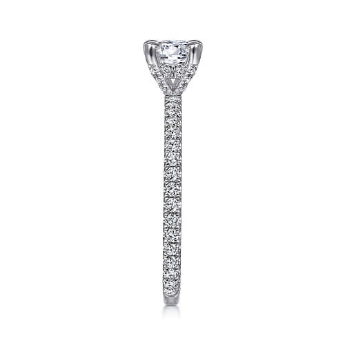 14K White Gold Round Diamond Engagement Ring