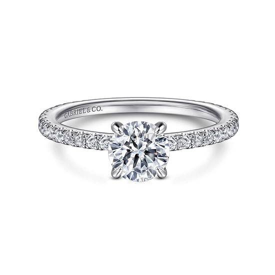 Gabriel - 14K White Gold Round Diamond Engagement Ring