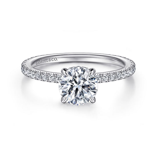 Gabriel - 14K White Gold Round Diamond Engagement Ring