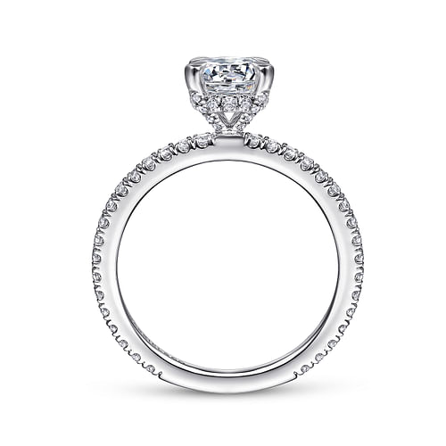 14K White Gold Round Diamond Engagement Ring