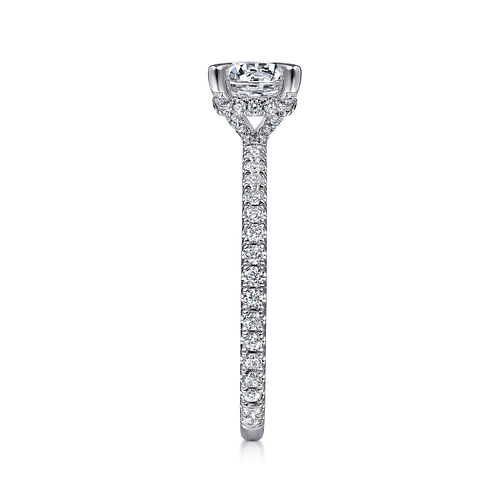 14K White Gold Round Diamond Engagement Ring