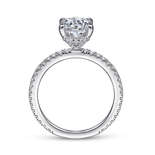 14K White Gold Round Diamond Engagement Ring