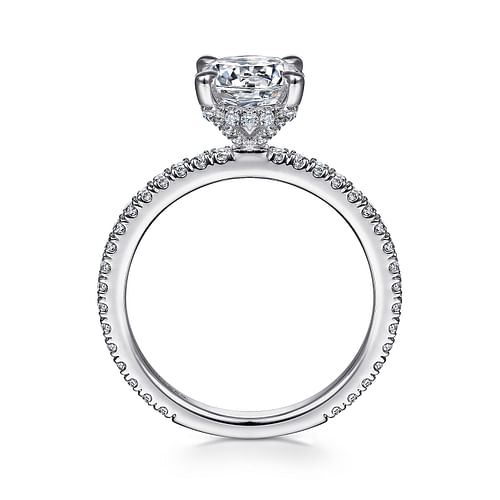 14K White Gold Round Diamond Engagement Ring