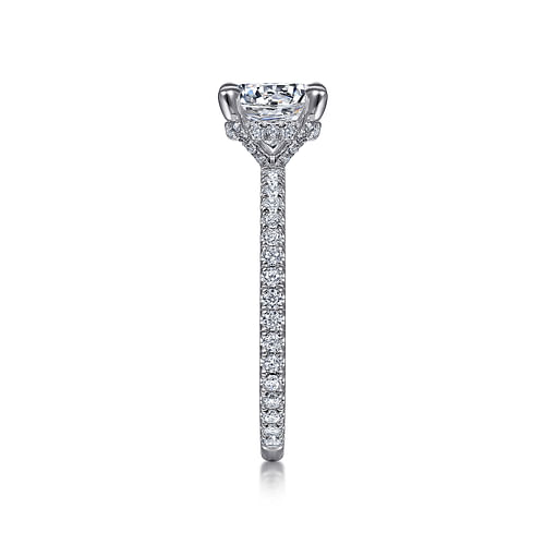 14K White Gold Round Diamond Engagement Ring