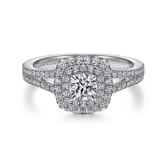 Gabriel - 14K White Gold Round Diamond Engagement Ring