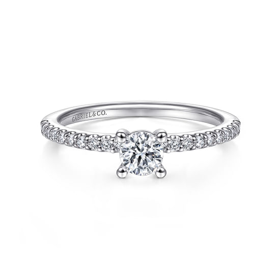 Gabriel - 14K White Gold Round Diamond Engagement Ring