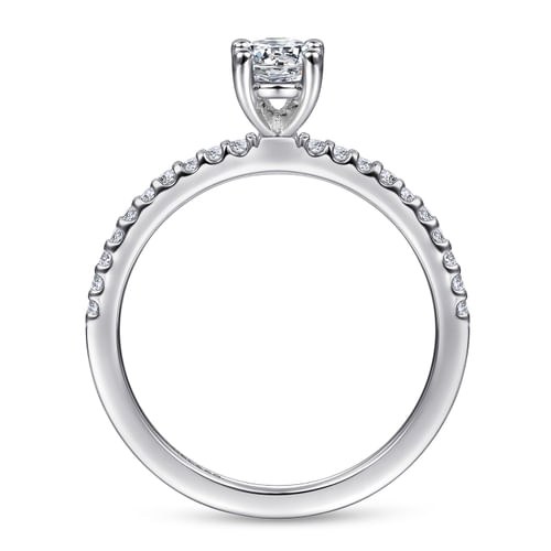 14K White Gold Round Diamond Engagement Ring