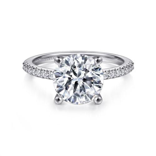 14K White Gold Round Diamond Engagement Ring