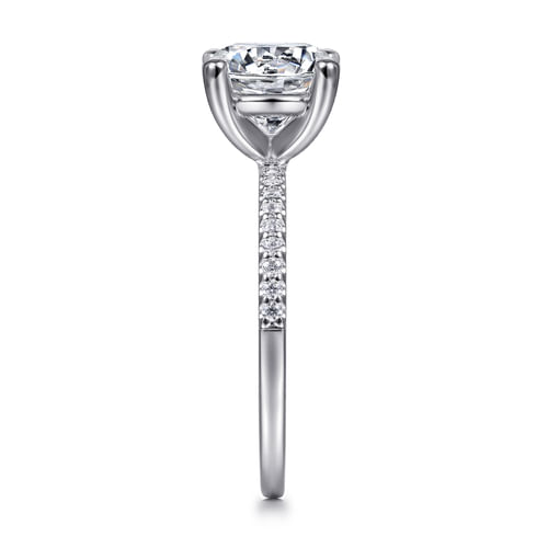 14K White Gold Round Diamond Engagement Ring