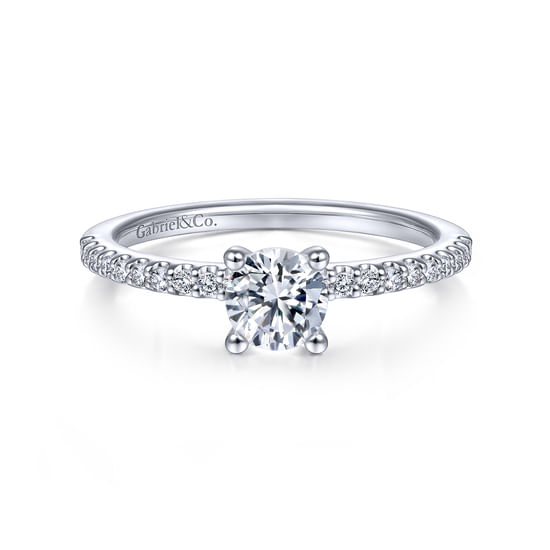 Gabriel - 14K White Gold Round Diamond Engagement Ring