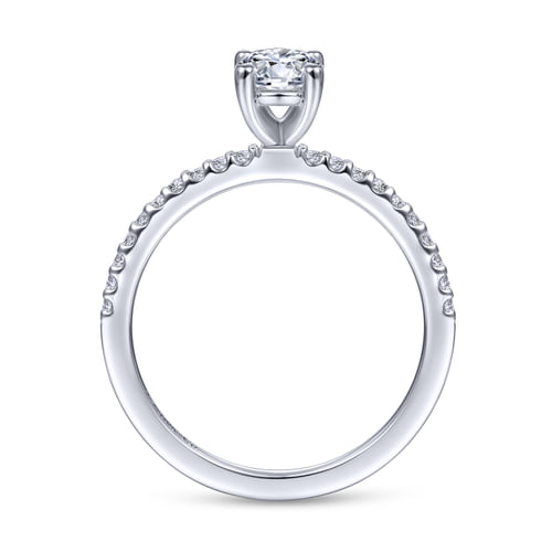 14K White Gold Round Diamond Engagement Ring