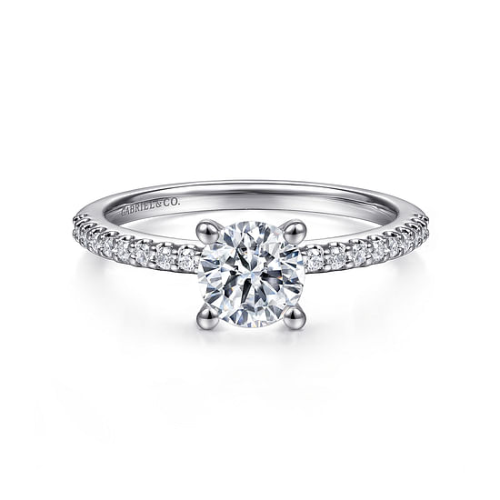 Gabriel - 14K White Gold Round Diamond Engagement Ring