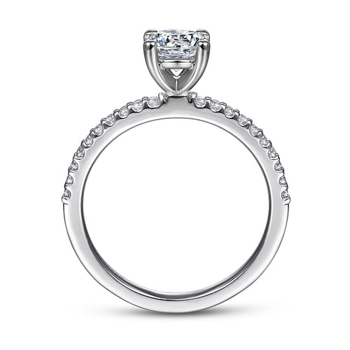 14K White Gold Round Diamond Engagement Ring