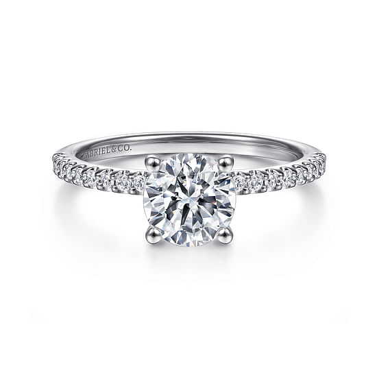 Gabriel - 14K White Gold Round Diamond Engagement Ring