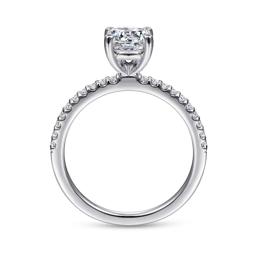 14K White Gold Round Diamond Engagement Ring