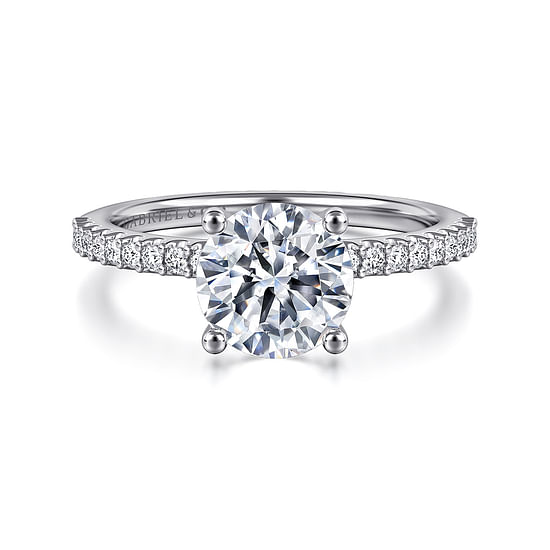 Gabriel - 14K White Gold Round Diamond Engagement Ring