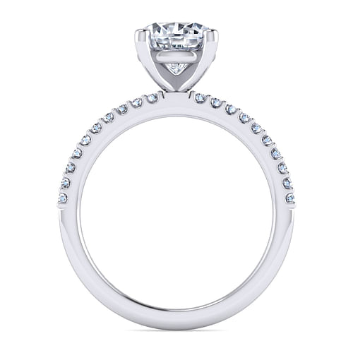 14K White Gold Round Diamond Engagement Ring