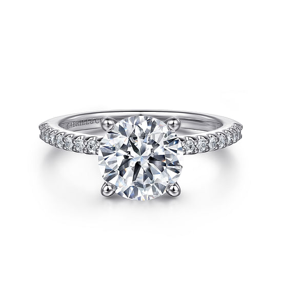Gabriel - 14K White Gold Round Diamond Engagement Ring