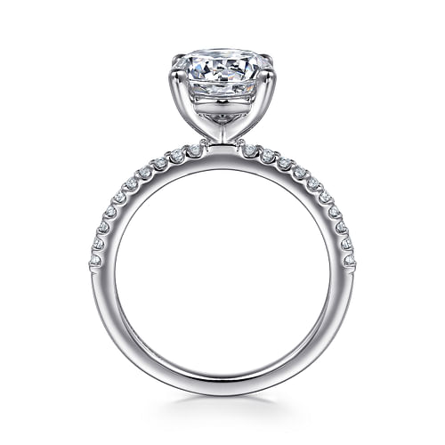 14K White Gold Round Diamond Engagement Ring