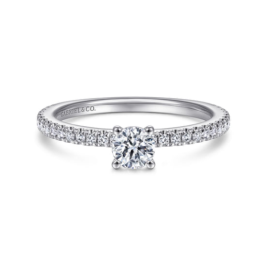 Gabriel - 14K White Gold Round Diamond Engagement Ring