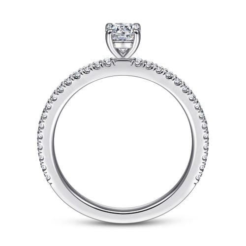 14K White Gold Round Diamond Engagement Ring