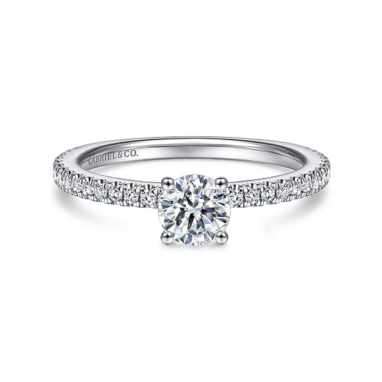 Gabriel - 14K White Gold Round Diamond Engagement Ring