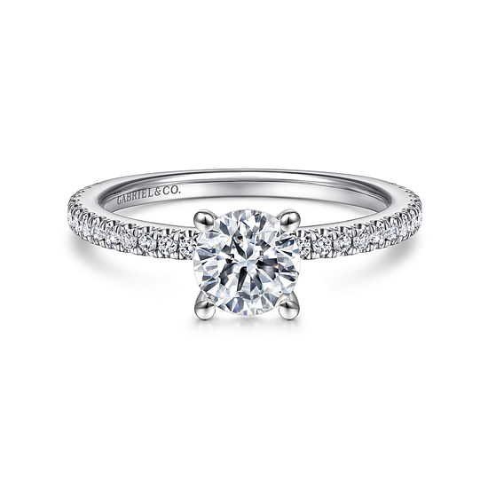 Gabriel - 14K White Gold Round Diamond Engagement Ring