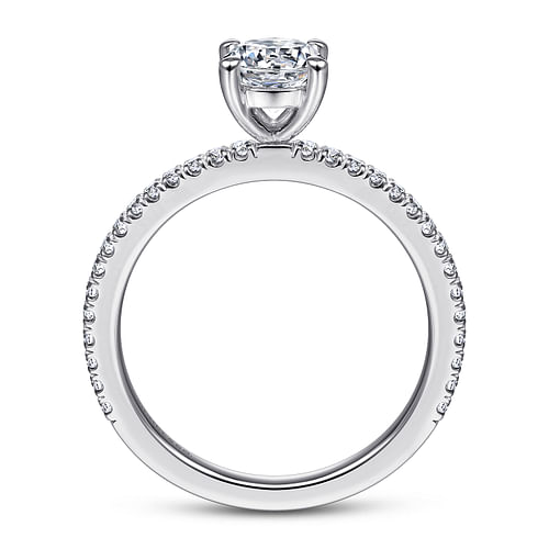 14K White Gold Round Diamond Engagement Ring