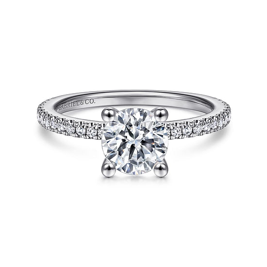 Gabriel - 14K White Gold Round Diamond Engagement Ring