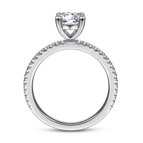 14K White Gold Round Diamond Engagement Ring